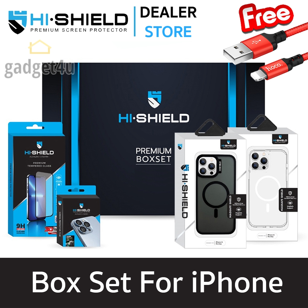 Hishield Box Set 3D Triple Strong Max ใช้สำหรับ iPhone 15 Pro Max / 14 Pro Max / 13 Pro Max / 12 Pro Max