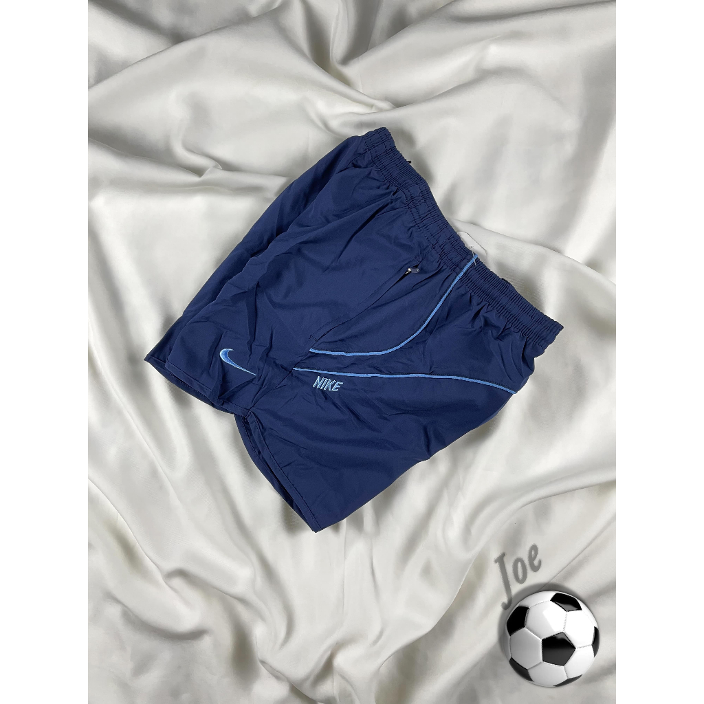 กางเกงออกกำลังกาย กางเกงกีฬาผู้ชาย ขาสั้น Nik. (Pocket, Dark Blue wt. Blue)