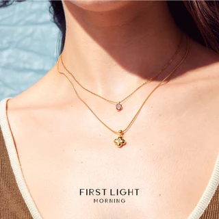 สร้อยคอ + Charm 1 ชิ้น สร้อยตัวอักษร สร้อย alphabet สร้อยปลายเข็ม Letter& Charm Necklace
