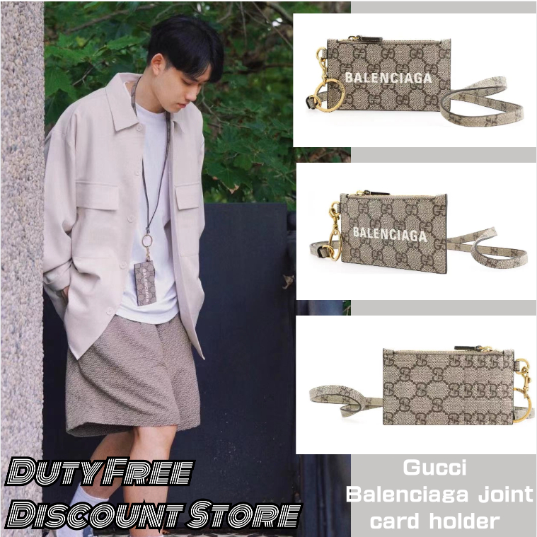 💯ของแท้Gucci X Balenciaga รุ่นร่วม/กุชชี่/บาเลนเซียก้า/สายสะพายถอดได้/กระเป๋าใส่เหรียญ/ที่ใส่บัตร/ทรงเดียวกันสำหรับผู้ช