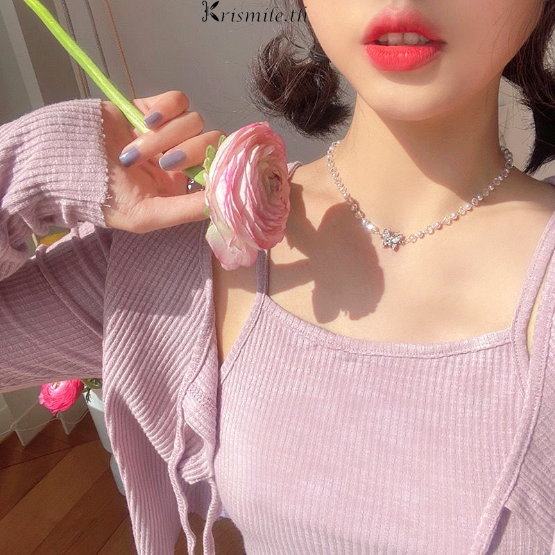 COD-ในไทย เครื่องประดับ สร้อยคอ จี้ผีเสื้อ ระดับไฮเอนด์ สไตล์เกาหลี สําหรับผู้หญิง เหมาะกับของขวัญ-Krismile
