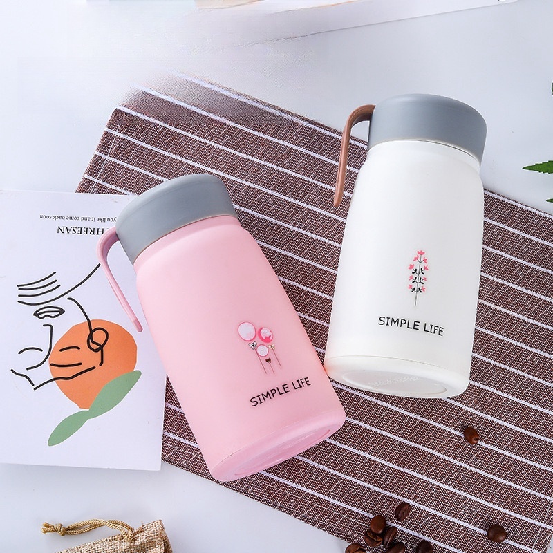 Good ปลีก/ส่ง กระบอกน้ำ ขวดน้ำ เเก้วน้ำแฟชั่น พร้อมที่จับ แก้วน้ำมีฝาปิด ในเป็นแก้ว ขนาด 360ML