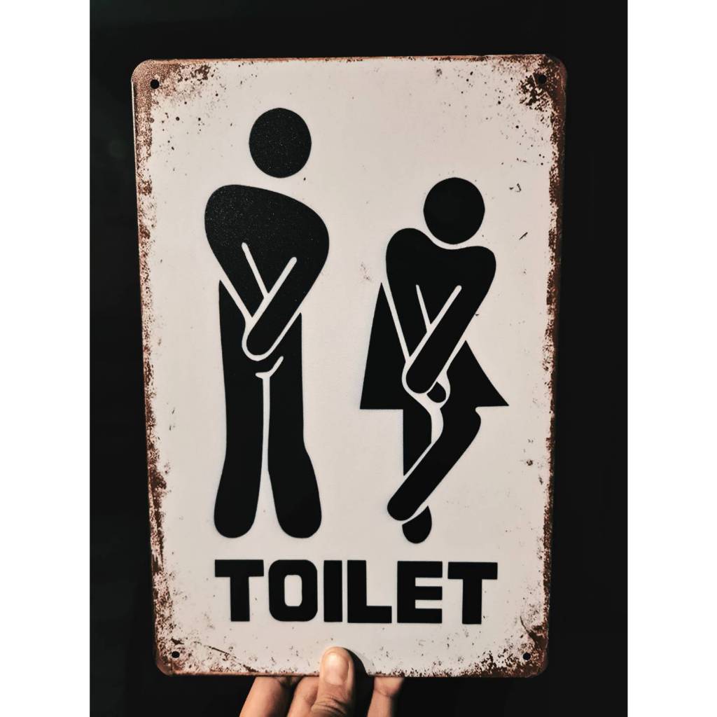 👩พร้อมส่ง👨ป้ายสังกะสี ห้องน้ำ 20x30 ซม. ตกแต่งผนัง (ออกบิล VAT ได้) - รูปที่ 3