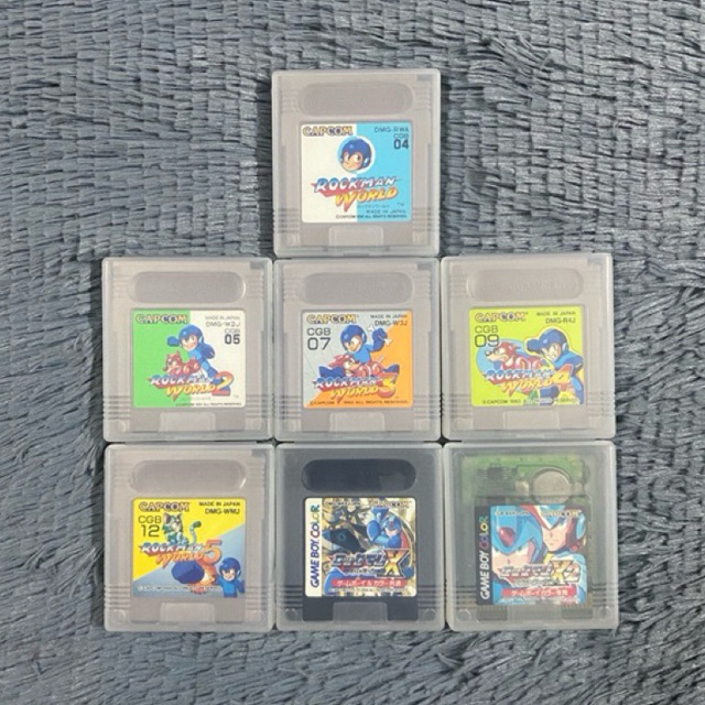 (แถมกล่องใส่ตลับ) ตลับแท้เครื่อง Gameboy~Gameboy Color เกมส์ (Set) Rockman โซน 🇯🇵 ตลับปกติเปิดติดง่า