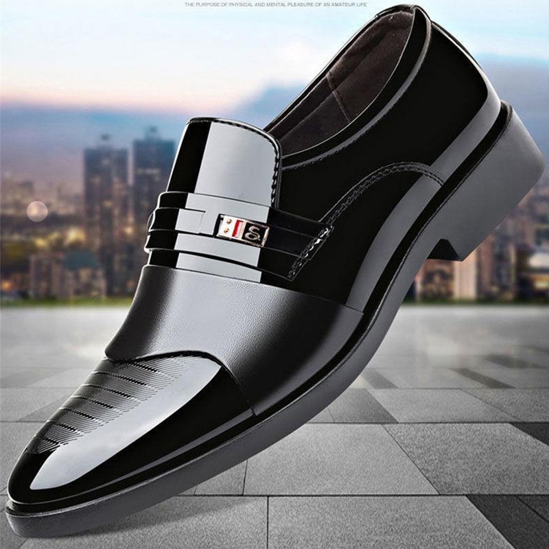 Intelscore 👞รองเท้าหนังธุรกิจลำลองสำหรับบุรุษ👞นุ่มสบาย หัวแหลม พื้นนุ่ม สีดำ/น้ำตาล ไซส์ 39-44~