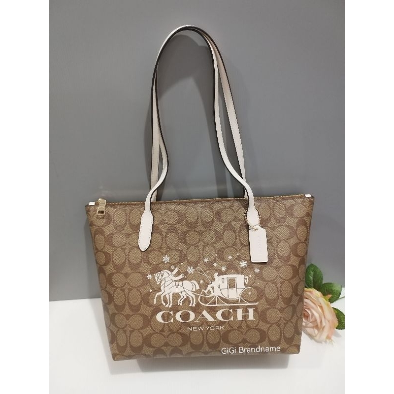 🇺🇸 ของแท้ 💯 % Coach Zip Top tote