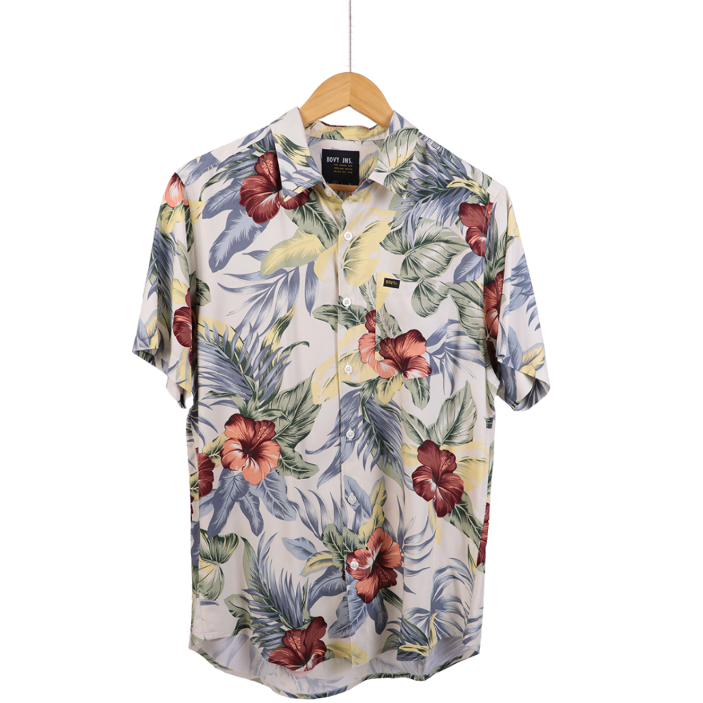 ิBOVY PREMIUM-RAYON  SHIRT-เสื้อเชิ้ตสปันเรยองผ้าพรีเมี่ยมลายดอกไม้ แห้งไว BAS11274
