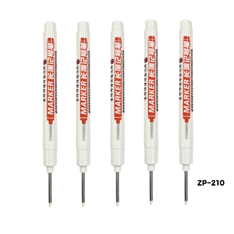 ปากกามาร์คเกอร์หัวยาวสีขาว Engineering Marker Pen (ZP-210) หัวยาว 20 มม. หมึกกันน้ำ (ราคาต่อ 1 ด้าม)