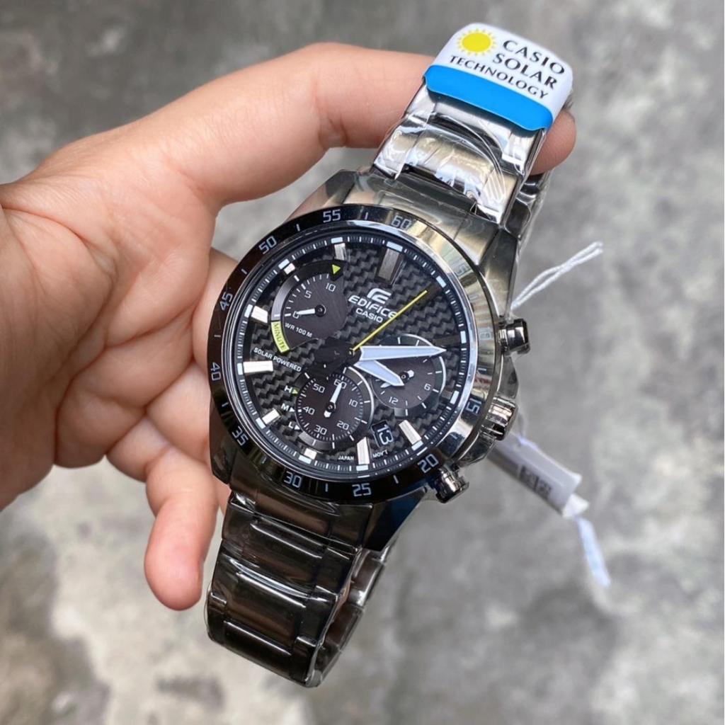 นาฬิกาข้อมือ Casio Edifice โครโนกราฟพลังงานแสงอาทิตย์ รุ่น EQS-930DC-1A รมดำ สินค้าของแท้ รับประกันศูนย์ 1 ปี