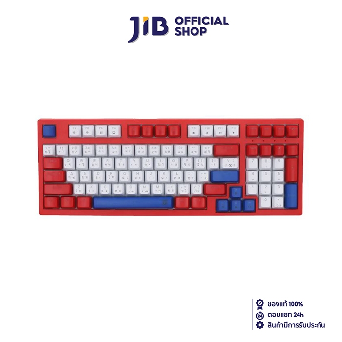 KEYBOARD (คีย์บอร์ด) NUBWO X802 THANATOS (RED-WHITE) (RED SWITCH - MINI RGB - EN/TH)
