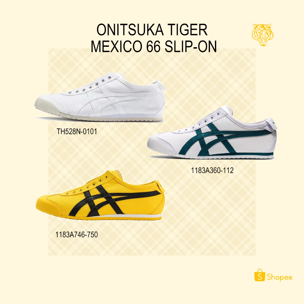 Onitsuka Tiger Mexico 66 Slip-on TH528N-0101 1183A360-1121 183A746-750 รองเท้าผ้าใบลําลอง