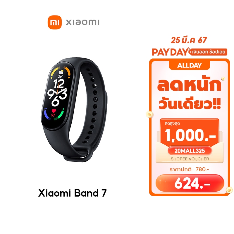 Xiaomi Mi Band 7 Thai SpO2 สมาร์ทวอทช์ Smart Watch band7 นาฬิกาอัจฉริยะ อ่านเวลาได้ตอนจอดับ จอแสดงผล AMOLED