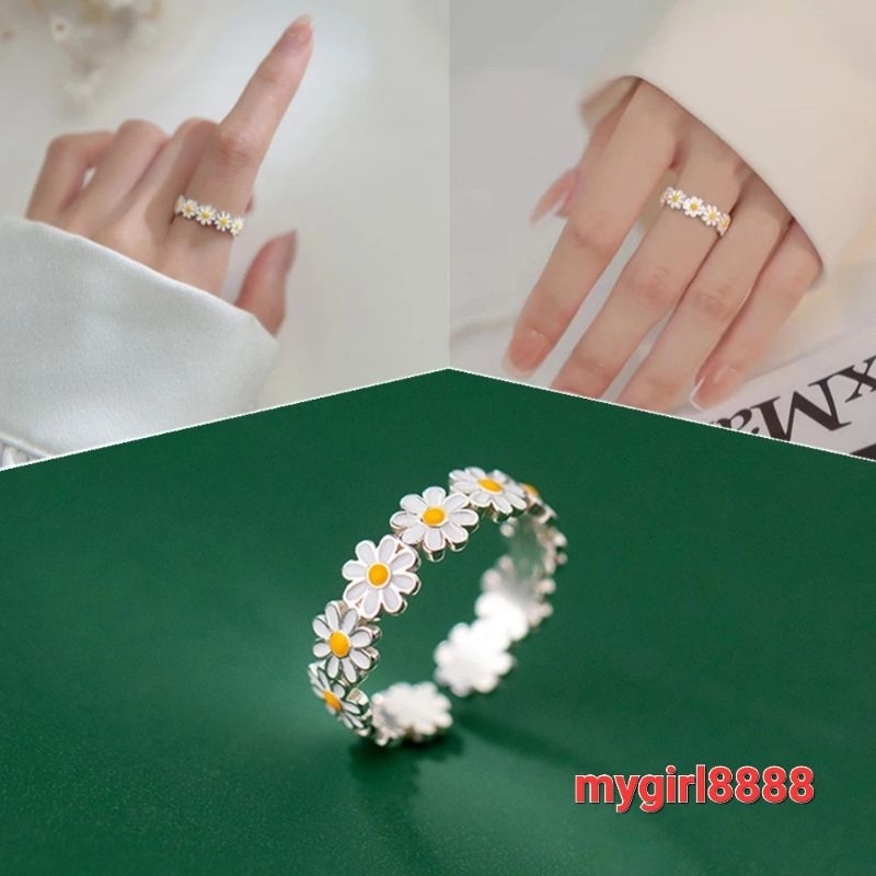 ส่งจากไทย.แหวนดอกเดซี่ ปรับขนาดได้ เกรดพรีเมี่ยม สวยหวานละมุน ตรงปก100%*โชปี้แจกโค้ดส่งฟรี*........