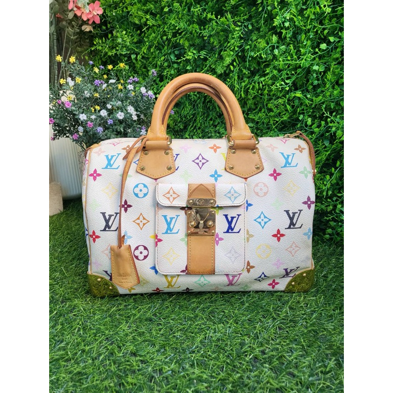 กระเป๋า 👜 Authentic LV Murakami White Multicolor Monogram Speedy 30💯