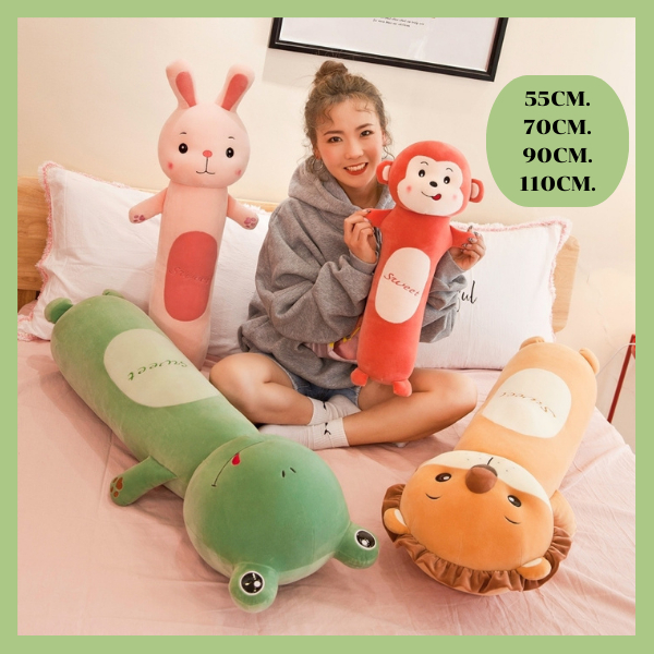 ตุ๊กตาหมอนข้างสัตว์น่ารัก 55CM 70CM 90CM 110CM เขียนการ์ดอวยพรได้ ของขวัญวันเกิด