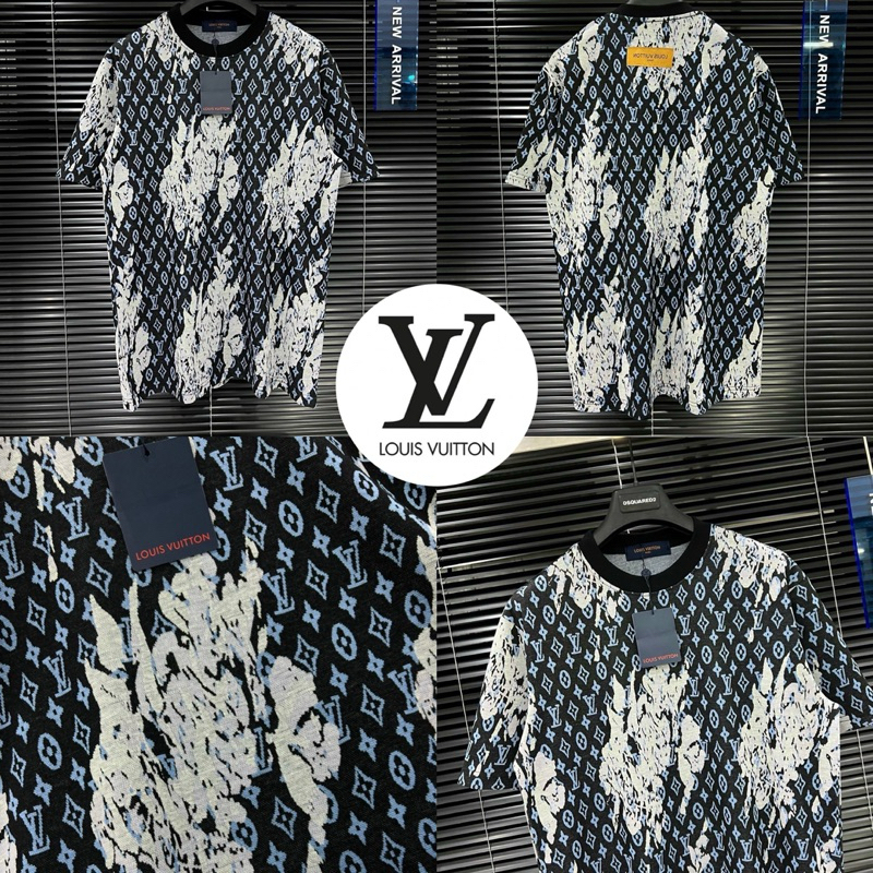 𝙽𝚎𝚠 𝙰𝚛𝚛𝚒𝚟𝚊𝚕𝚜 ‼️Louis Vuitton Monogram T-Shirt Unisex 🖤🤍hiend 1:1 cotton 💯เสื้อยืดแขนสั้นคอกลม LV ส่งไวจากไทย