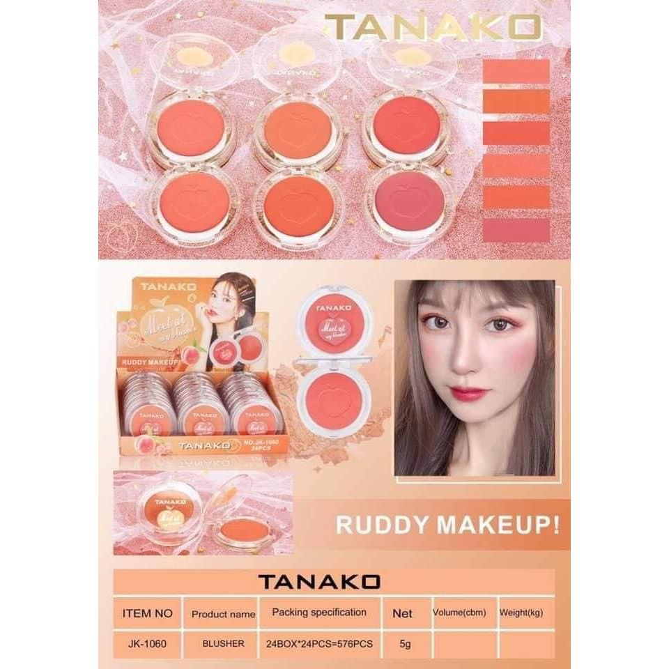 บลัชออนลูกพีช 6สีโทนส้ม 5g. TANAKO Meet at my blusher JK1060