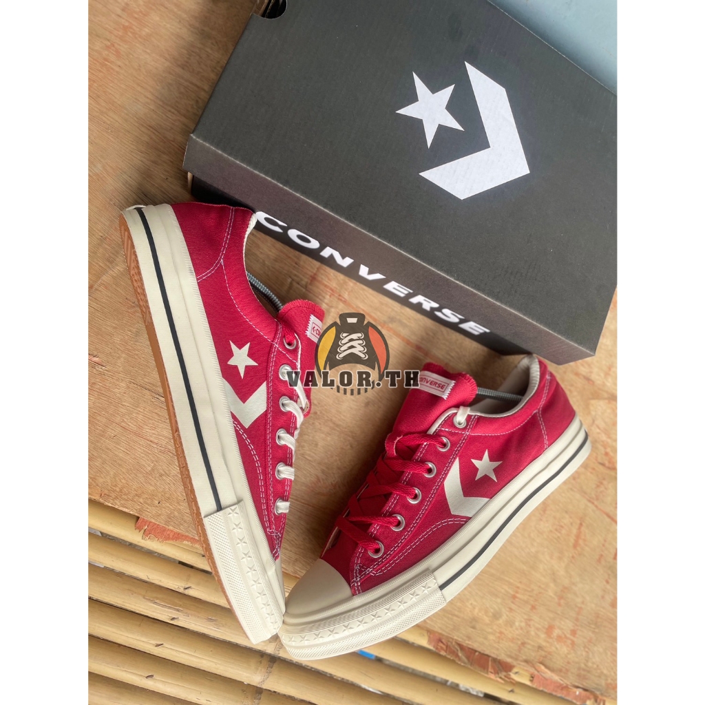 รองเท้าผ้าใบ Convers Star Player OX สีแดง รุ่นใหม่ยอดฮิต สำหรับผู้หญิงและผู้ชาย พร้อมส่งจากไทย