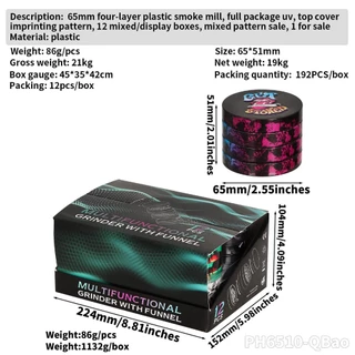 ที่บดสมุนไพร 65มม. Grinder 4 ชั้น 65mm วัสดุได้ละเอียด พกพาสะดวก พร้อมส่งจากไทย