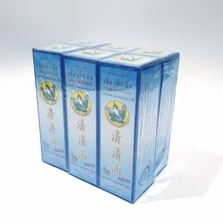 [แพค 6 ขวด] ยาหม่องน้ำ เช็ง เช็ง อิ๊ว กลิ่นยูคาลิปตัส (สีฟ้า) 23 มิลลิลิตร Cheng Cheng Oil 23 ml.