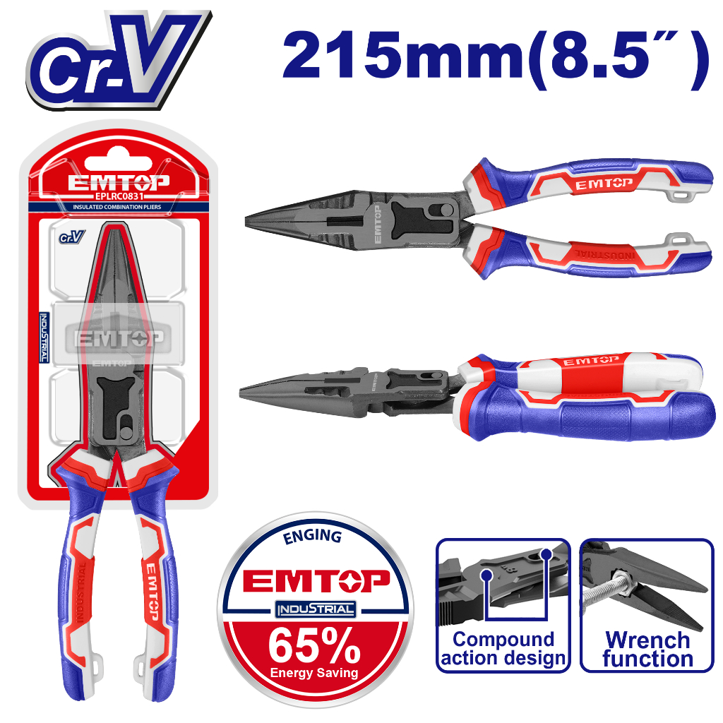 EMTOP คีมปากแหลม รุ่น EPLRCL0851