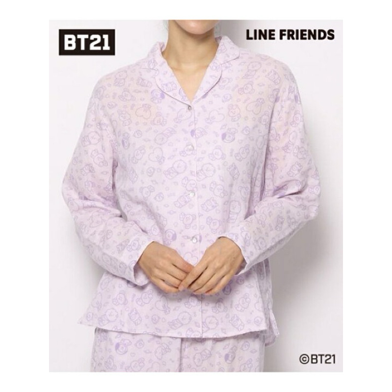 แบรนด์ BT21 ญี่ปุ่น แท้💯 ชุดนอน ผ้าสาลู สาย BTS น่ารักมาสีม่วงอ่อน ใส่สบาย สาวกควรเก็บเลย