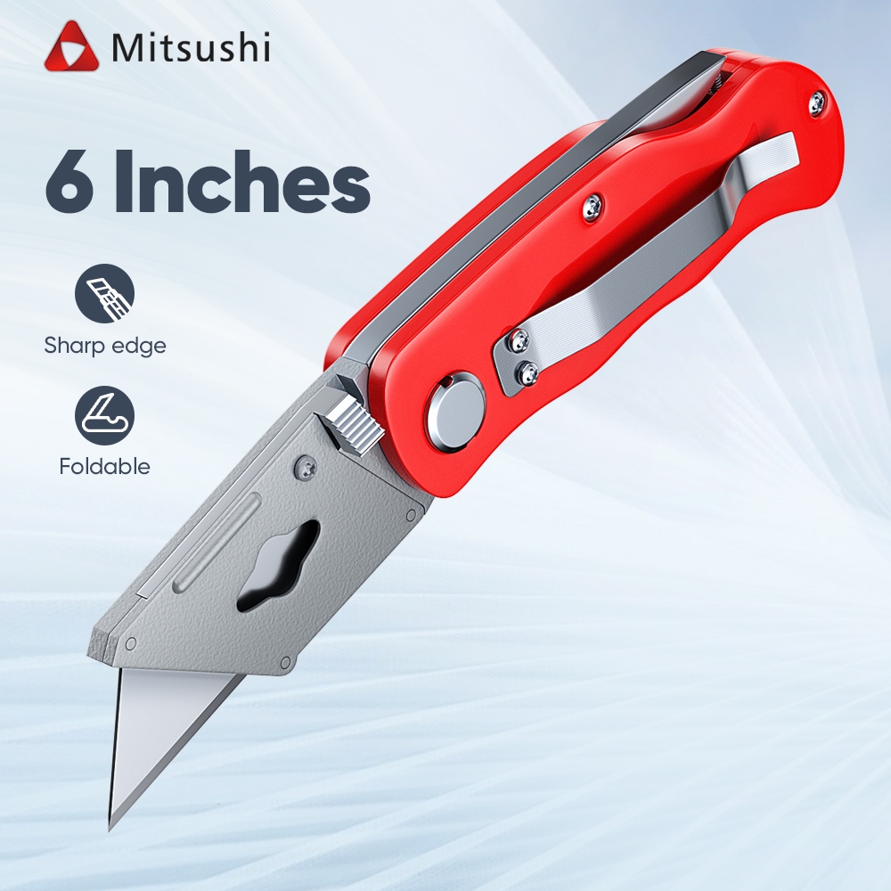 Mitsushi 6 นิ้ว คัดเตอร์ มีดคัตเตอร์ พับได้ คัดเตอร์คมๆ คัตเตอร์เหล็ก