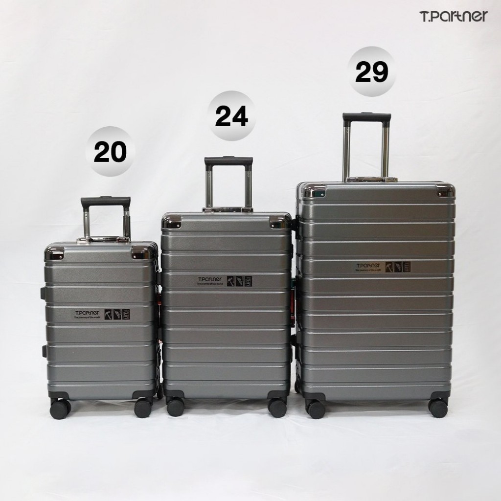 Tpartner แท้(ประกัน3ปี) Titanium กระเป๋าเดินทางล้อลาก โครงอลูมิเนียม มุมกันกระแทก 4 มุม ทนทุกมิติ
