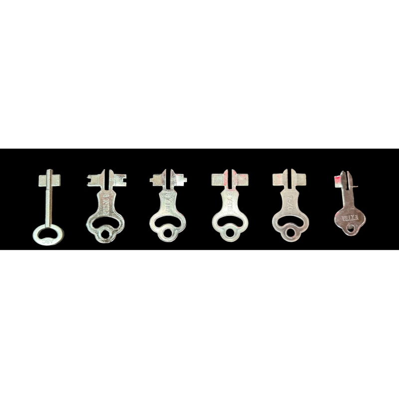 ลูกกุญแจ สำหรับไขประตูเหล็กบานทึบ (บังตา) ลูกกุญแจประตูเหล็กตึกแถว (ประตูยืด)