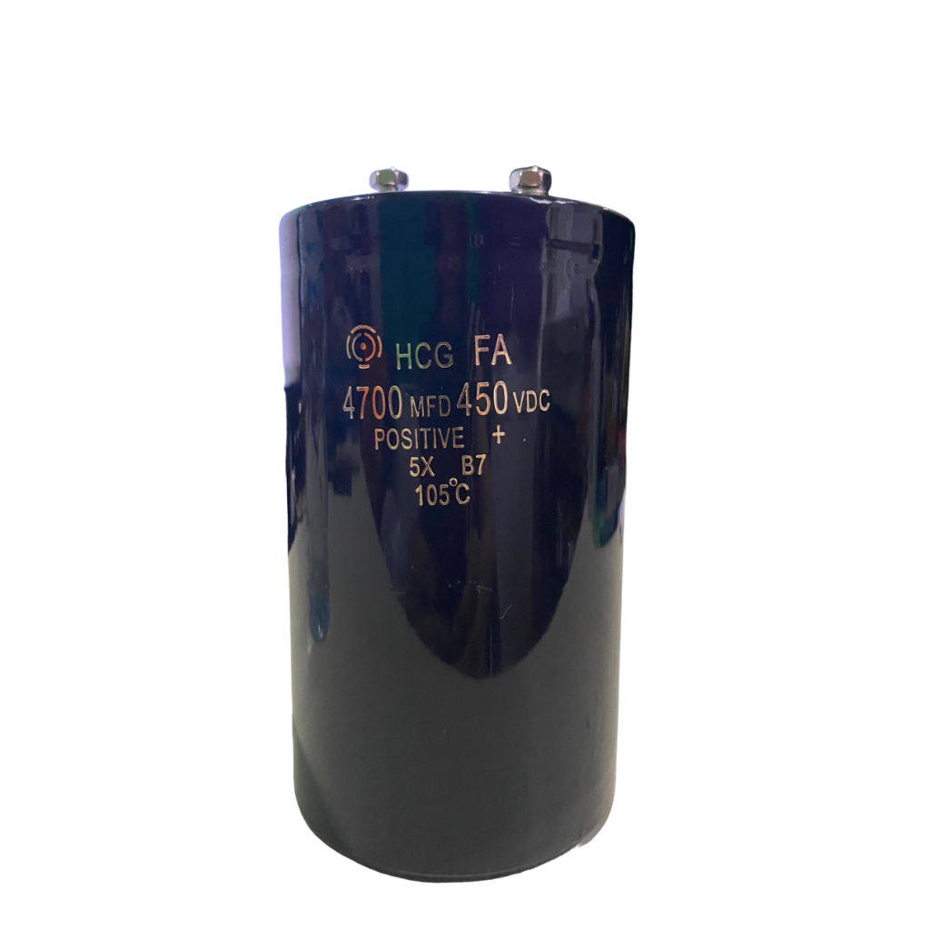 คาปาซิเตอร์ 4700 mfd 450vdc (7.5*13cm) Capacitor HCG FA 4700MFD 450VDC