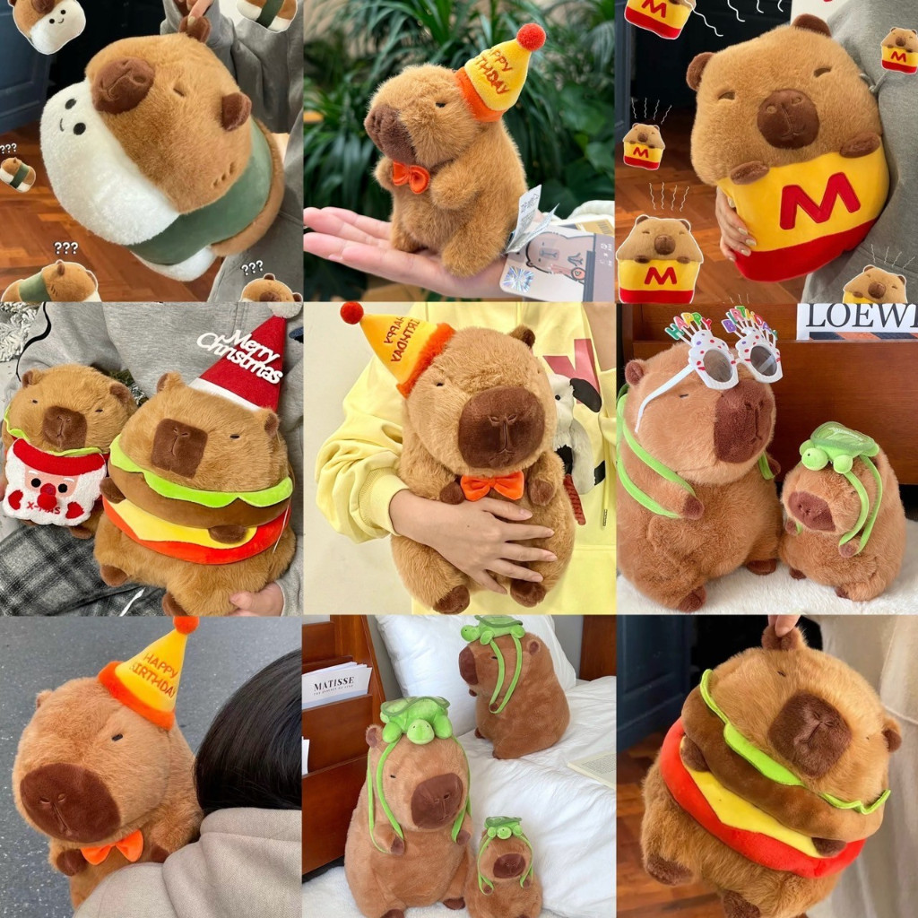 ส่งจากไทย🍎PP ตุ๊กตา คาปิบาร่า น้อนมีหลายรูปแบบ Capybara น่ารักมาก Nordic style น่ากอดนุ่มนิ่ม