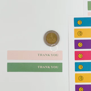 [พร้อมส่ง🇹🇭] สติ๊กเกอร์ "Thank You" (แพค 80ดวง,100ดวง) มีให้เลือก 5 แบบ