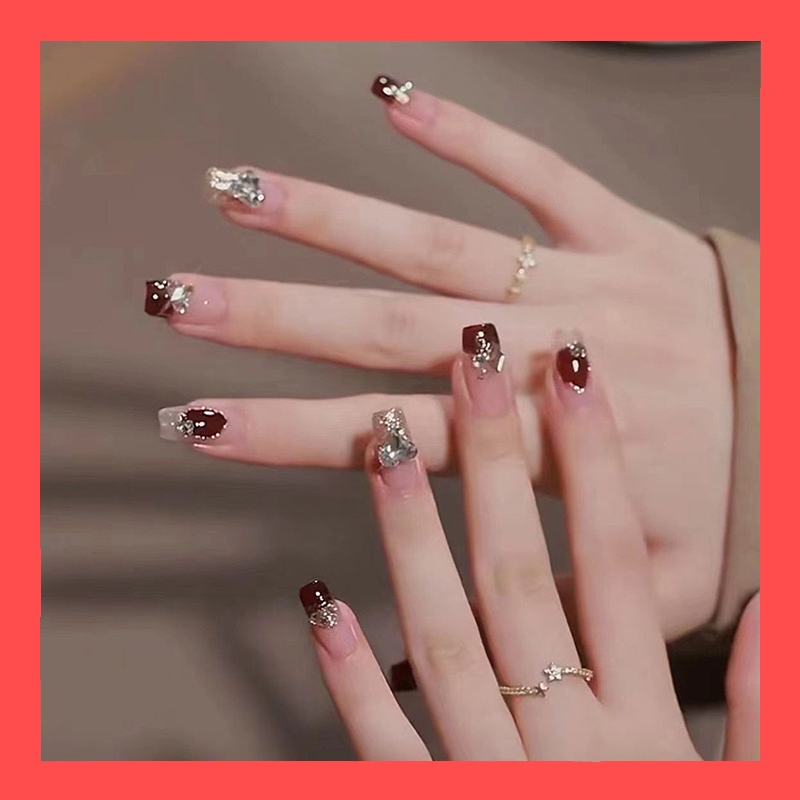 【สินค้าใหม่DD837] พร้อมส่งในไทย แฟลชเจาะเล็บปลอม เล็บปลอมกันน้ำ กล่องละ 24 ชิ้น เล็บปลอมสำเร็จรูป