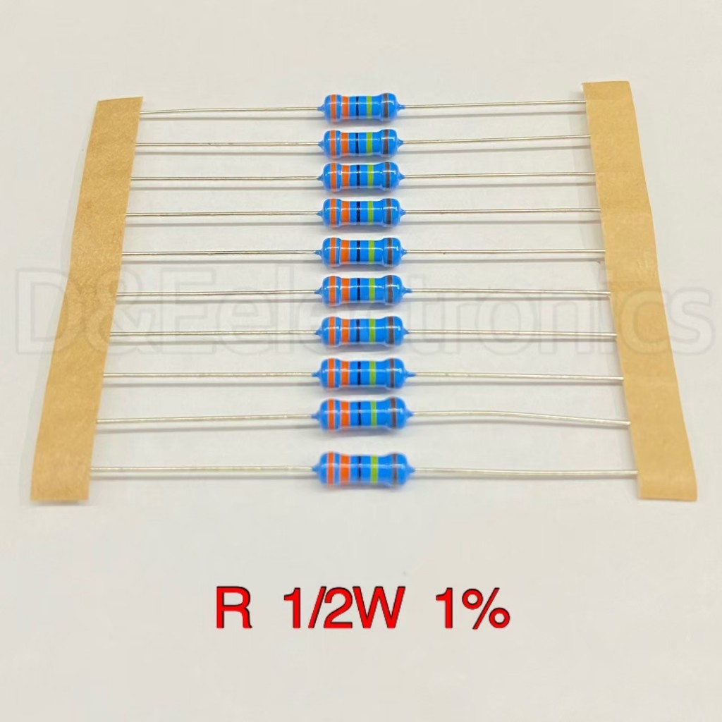 R Resistor ตัวต้านทานขนาด 1/2w 1% ยี่ห้อ Royalohm (จำนวน 10 ตัว) **อ่านรายละเอียดก่อนสั่ง**