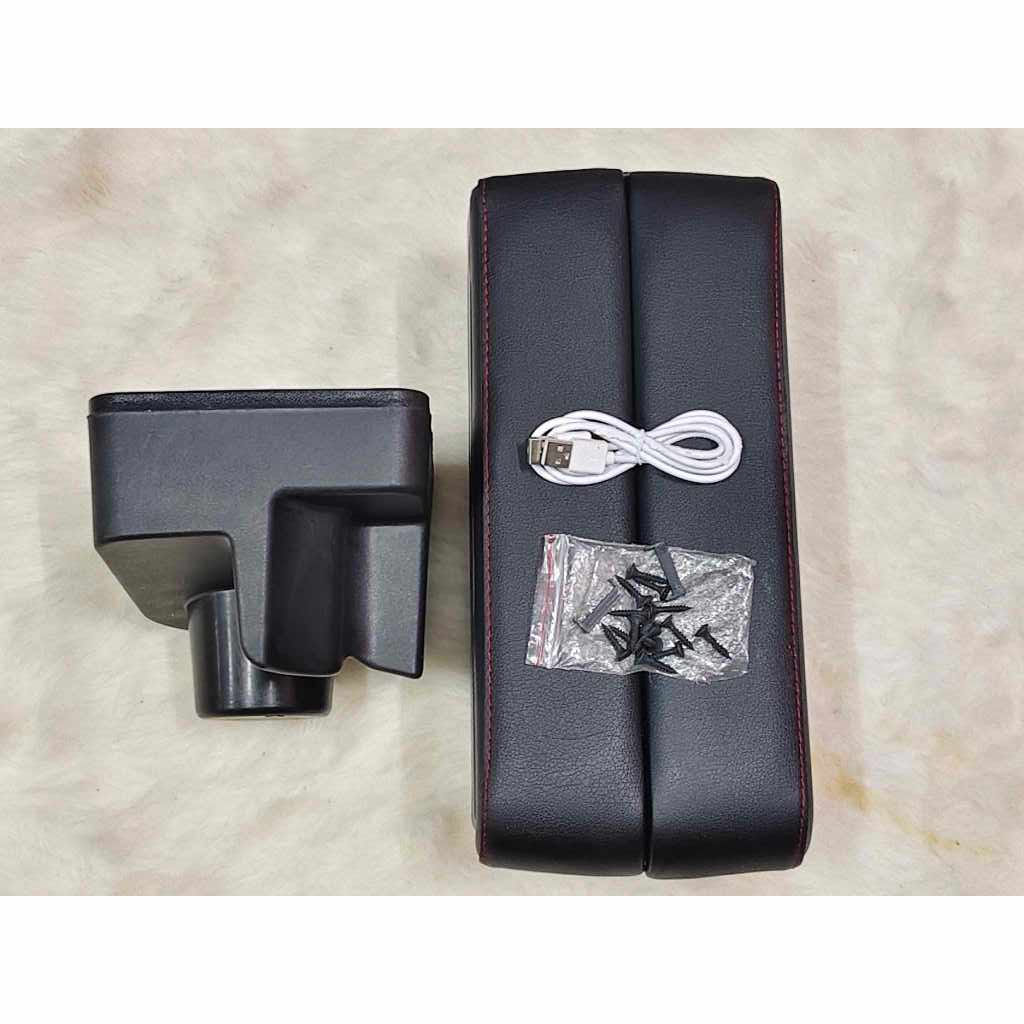 ที่วางแขนคอนโซลกลางแท่นยึดสำหรับรถยนต์ทั่วไป งานD.I.Y มีUSB 7 ช่อง+ที่วางแก้ว ขนาด ก*ย*ส /15*33.5*15