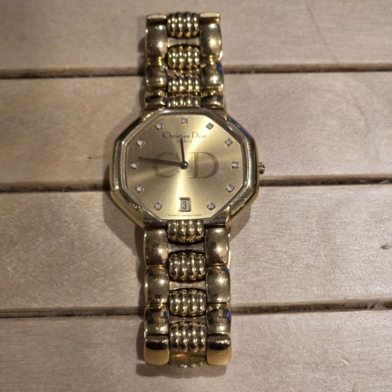 Christian Dior Depose Bagheera Octagon D45-154 Gold watch Women's used