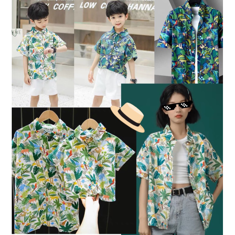 NEW เสื้อผ้าเด็ก ชุดเด็กแฟชั่น 2 ชิ้น setพ่อแม่ลูก ชุดชายหาด  ️ ชุดสงกรานต์ ผ้าcotton เนื้อผ้าดี size80cm-180cm .PFS0038