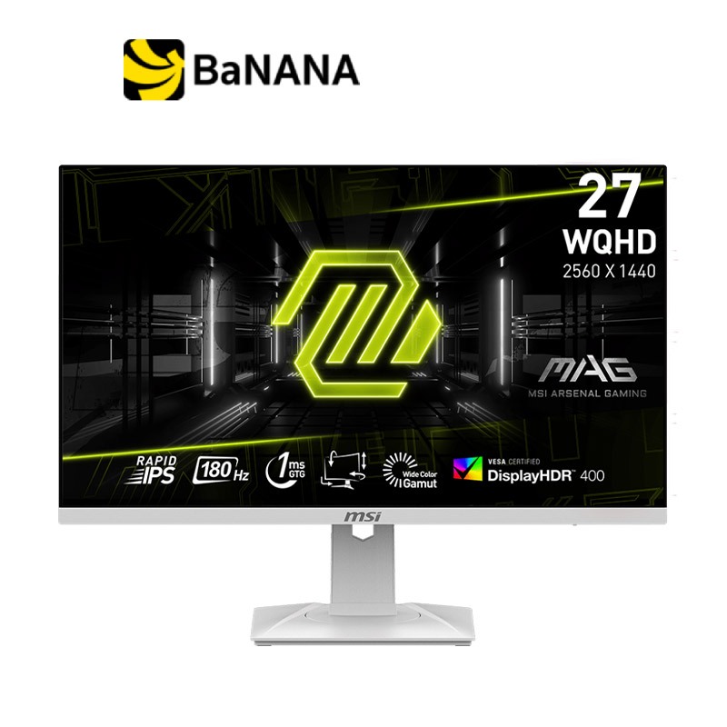 จอมอนิเตอร์ MSI MAG 274QRFW Gaming Monitor (Rapid IPS 2K 180Hz White) by Banana IT