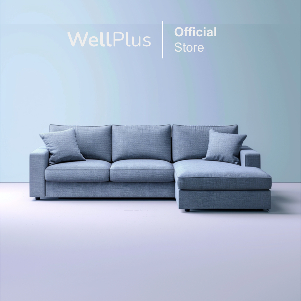 Wellplus โซฟา L-Shape สวยมาก สามารถเช็ดทำความสะอาดได้ง่าย แข็งแรง ทนทาน เหมาะสำหรับครอบครัว