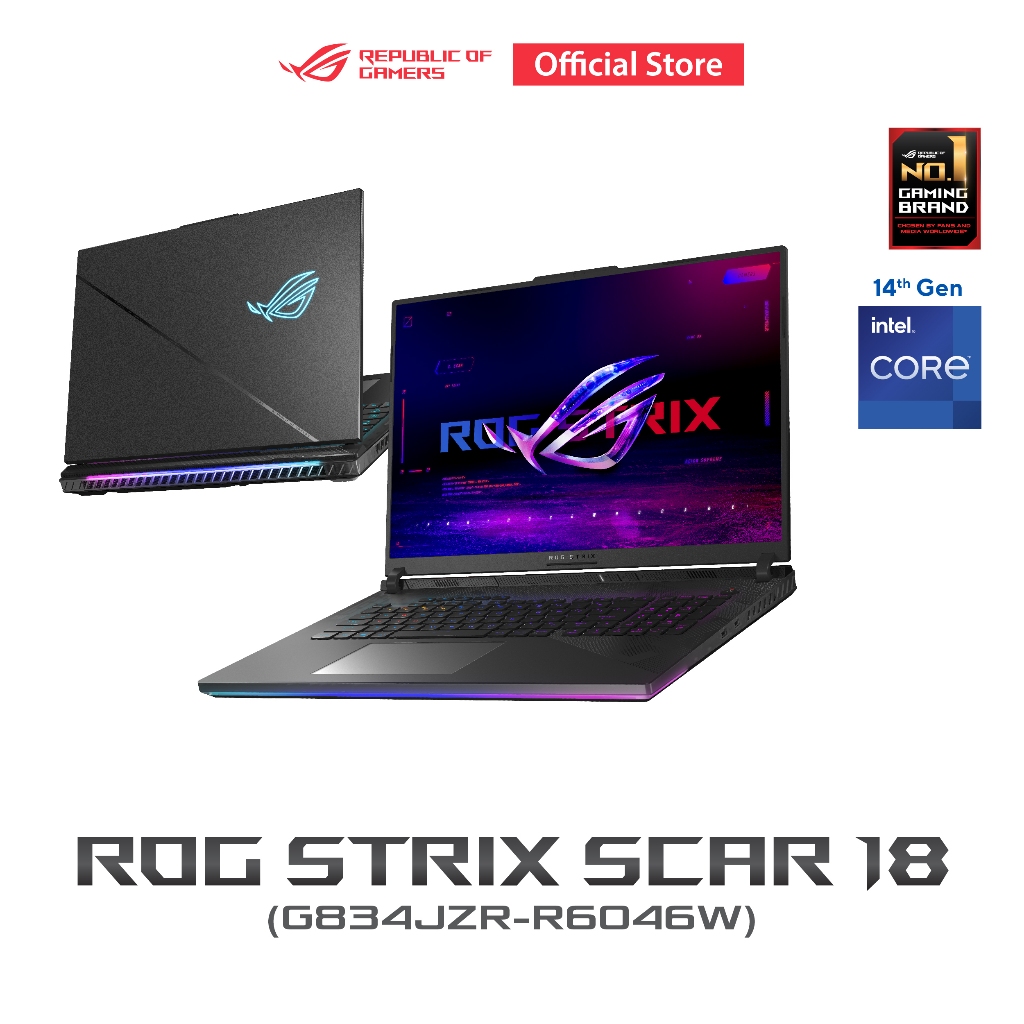 ASUS ROG Strix Scar 18 2024 (G834JZR-R6046W), gaming laptop, 18" 2.5K Mini LED, 240Hz, i9-14900HX, RTX4080 12GB GDDR6