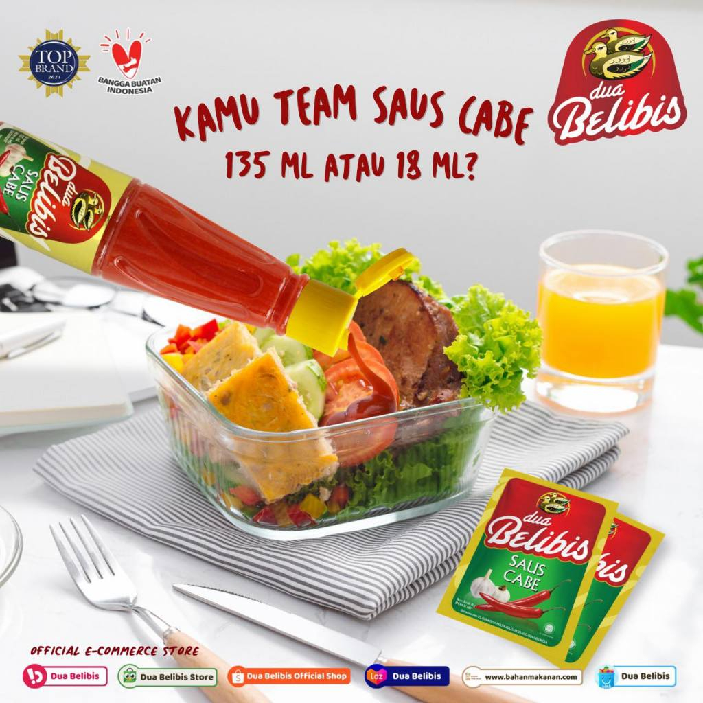 ✅พร้อมส่ง ส่งด่วน ซอสพริกรสเด็ด เจ้าดังจากอินโดนีเซีย DUA BELIBIS SAUS CABE 135ml  ซอสพริกเผ็ดแซ่บ - รูปที่ 2