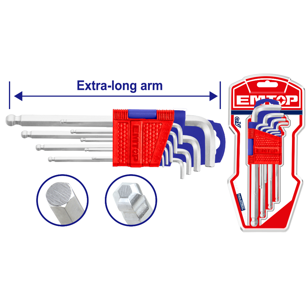 EMTOP ประแจหกเหลี่ยมหัวบอล รุ่น EHKY2092