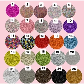 ลูกปัดเม็ดทราย ขนาด3มิล (สี1-50) ขั้นต่ำ2ถุงขึ้นไป