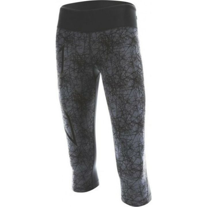 2XU Pattern Mid-Rise Compression Ladies 3/4 Running Tights WA3844b - กางเกงรัดกล้ามเนื้อ BLK/VEN
