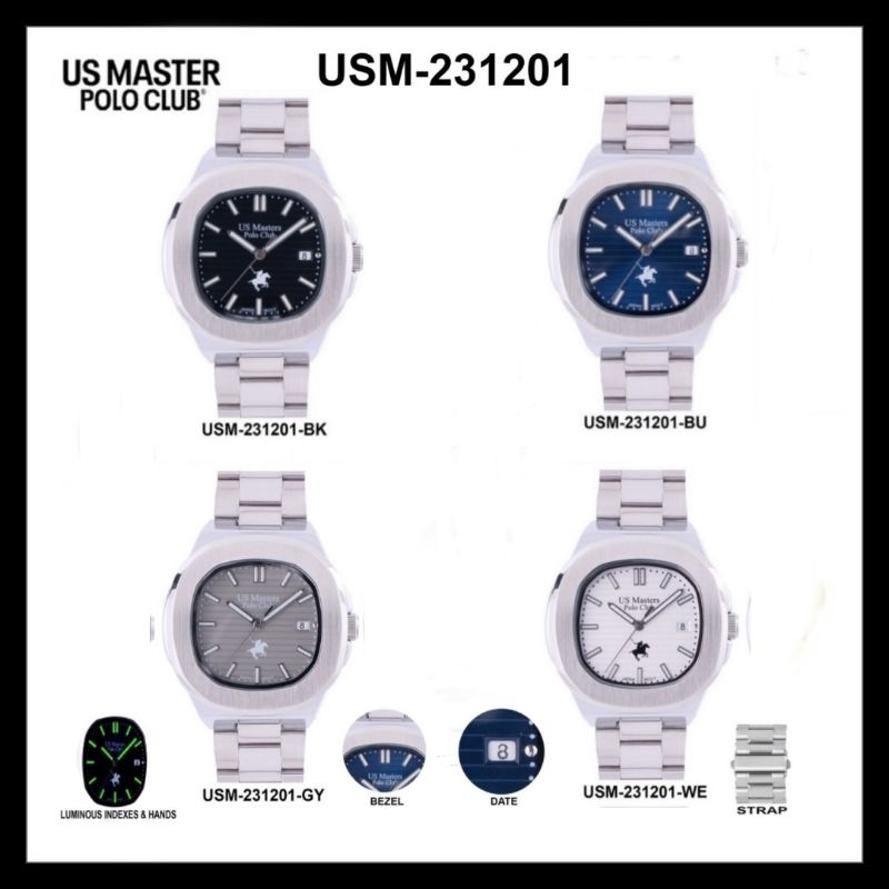 US MASTER Polo Club นาฬิกาผู้ชาย สายสเตนเลส รุ่น USM-231201