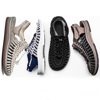 [ส่งเร็ว 1-3 วันถึง] รองเท้าแตะผูกเชือกถัก รองเท้าสีกากี เที…