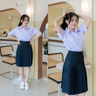 กระโปรงนักเรียนทรงแคบ สีกรมเข้ม-สีดำ ผ้าดีวาย ความยาว 22 - 26” เอว 23-32 “ทรงสวย รีดง่าย มีกระเป๋าลับใส่โทรศัพท์