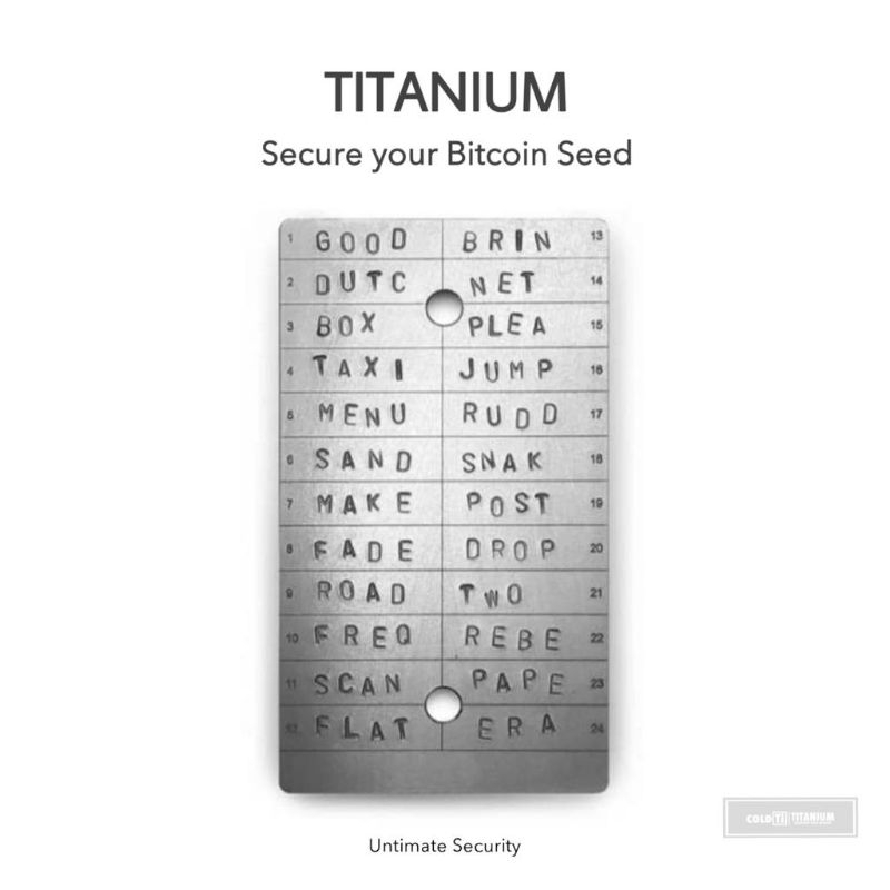 ColdTi  | แผ่น Titanium จด เก็บ Seed Phrase สำหรับ TREZOR Ledger Nano X Cryptosteel SafePal CryptoSa