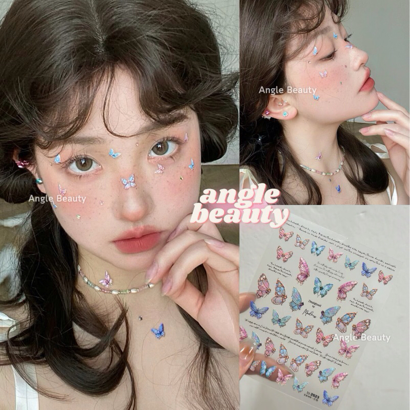 พร้อมส่งด่วน Face Stickers Butterfly สติ๊กเกอร์ผีเสื้อ ติดหน้า ตกแต่งใบหน้า