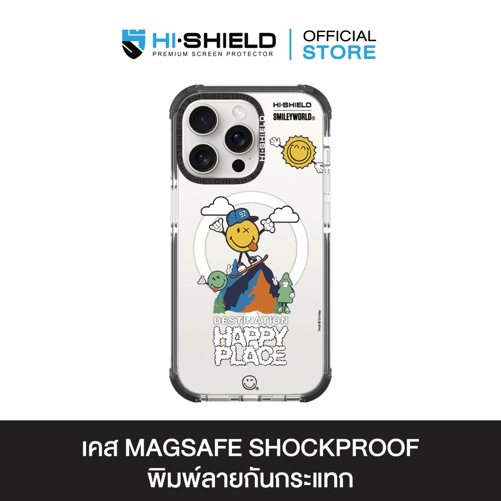 HI-SHIELD Magsafe Shockproof Case รุ่น Happy Smile4 [iPhone 14,15 Pro/Pro Max] - เคสแม่เหล็กกันกระแท